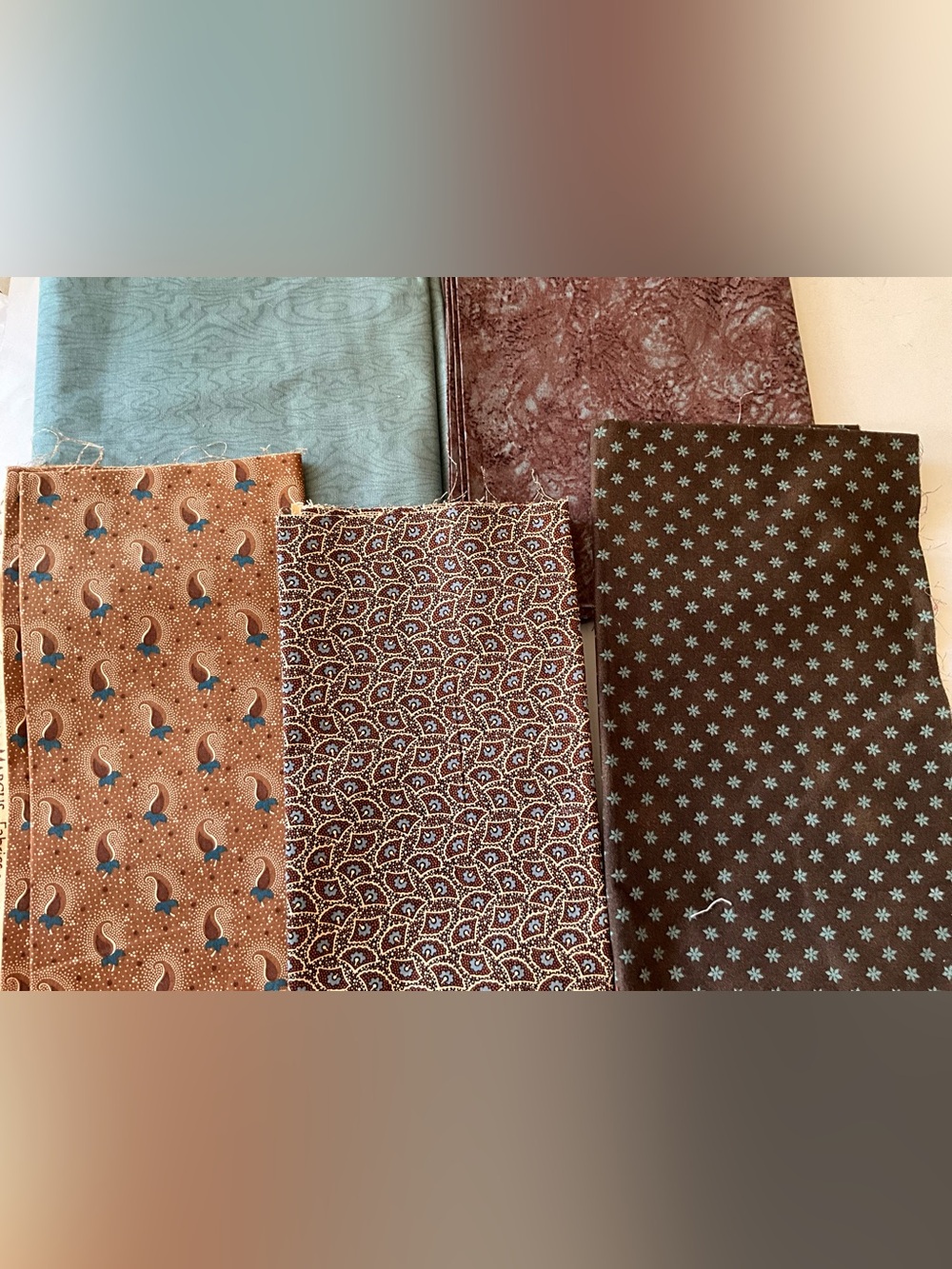 Quilting Sewing Craft Material Moda Fabrics Marcus #4029 Green Brown Teal Cotton